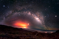 Milky Way and Lava Glow from Maunakea